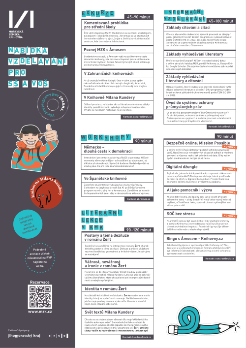 Aktuální nabídka vzdělávání pro SŠ a VOŠ Aktuální nabídka vzdělávání pro SŠ a VOŠ