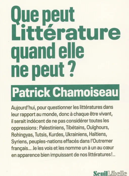 Patrick Chamoiseau - Que peut littérature quand elle ne peut?