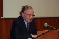 Profesor Demetz při přednášce 17.10. 2011 v MZK v Brně.