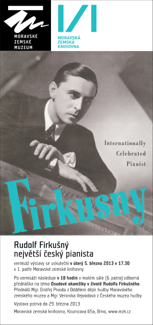 Pozvánka na výstavu Rudolf Firkušný největší český pianista