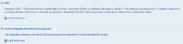 Výběr databází EBSCO